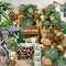 140 pcs Jungle Safari Balloon Garland Kit, Sage Green Brown Safari Wild One Balloon Arch with Animal Print Balloons Palm Leaves for Party Decorations
